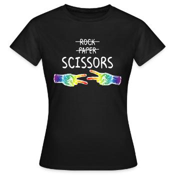 Rock Paper Scissors LGBTQ Pride Month Lesbian - T-shirt Femme - noir - Devant - AI Model Female 172 dark (172cm)
