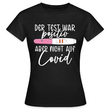 Schwangerschaftsankündigung lustig Corona Covid - Frauen T-Shirt - Schwarz - Vorne - AI Model Female 172 dark (172cm)