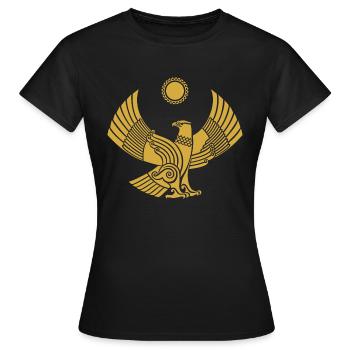 Elbrus Kaukasus Chechnya Adler Dagestan Wappen - Frauen T-Shirt - Schwarz - Vorne - AI Model Female 172 dark (172cm)