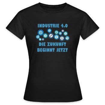 Industrie 4.0 Die Zukunft beginnt jetzt Geschenk - Frauen T-Shirt - Schwarz - Vorne - AI Model Female 172 dark (172cm)