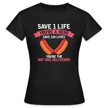 Hot Dog Maker Grill BBQ Hot Dog Grill Master - T-shirt Femme - noir - Devant - AI Model Female 172 dark (172cm)
