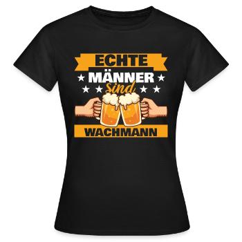 Echte Männer sind Wachmann - Frauen T-Shirt - Schwarz - Vorne - AI Model Female 172 dark (172cm)