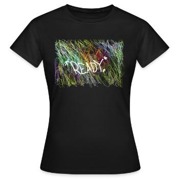 Grafitti bunt ready - Frauen T-Shirt - Schwarz - Vorne - AI Model Female 172 dark (172cm)