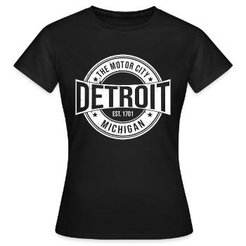Detroit - T-shirt Femme - noir - Devant - AI Model Female 172 dark (172cm)