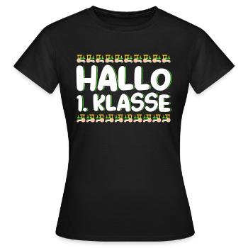 Hallo 1.Klasse Schulbeginn - Frauen T-Shirt - Schwarz - Vorne - AI Model Female 172 dark (172cm)