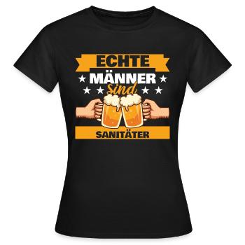 Echte Männer sind Sanitäter - Frauen T-Shirt - Schwarz - Vorne - AI Model Female 172 dark (172cm)