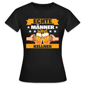 Echte Männer sind Kellner - Frauen T-Shirt - Schwarz - Vorne - AI Model Female 172 dark (172cm)