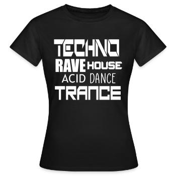 danse techno trance - T-shirt Femme - noir - Devant - AI Model Female 172 dark (172cm)