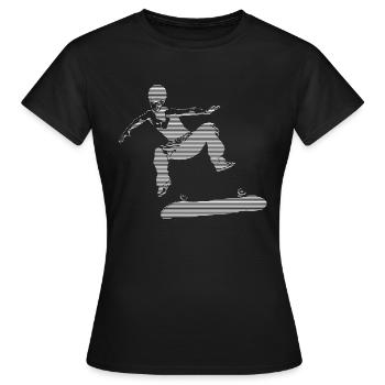 Skater skateur kickflip Freestyle SportJugend - T-shirt Femme - noir - Devant - AI Model Female 172 dark (172cm)