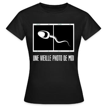 Ein altes Bild von mir - Frauen T-Shirt - Schwarz - Vorne - AI Model Female 172 dark (172cm)