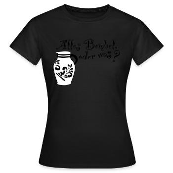 Alles Bembel oder was? - Frauen T-Shirt - Schwarz - Vorne - AI Model Female 172 dark (172cm)