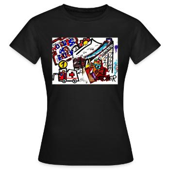 Championnats de ski en Sierra Nevada - T-shirt Femme - noir - Devant - AI Model Female 172 dark (172cm)