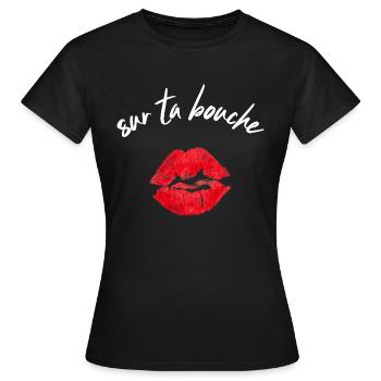 Sur ta bouche - T-shirt Femme - noir - Devant - AI Model Female 172 dark (172cm)