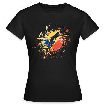 Éclaboussure de couleur de fille de sirène - T-shirt Femme - noir - Devant - AI Model Female 172 dark (172cm)