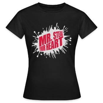 Mr steal your heart - Women's T-Shirt - black - Front - AI Model Female 172 dark (172cm)