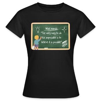 DIRE CLEVER - T-shirt Femme - noir - Devant - AI Model Female 172 dark (172cm)