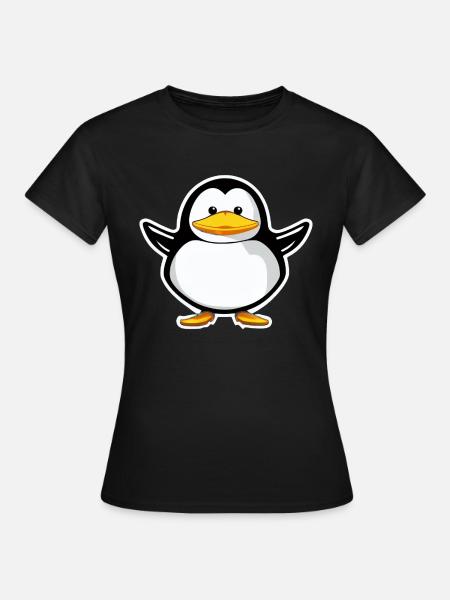 Pinguin Cartoon süß Pingu Tier lustig comic 6 - T-shirt dam - svart