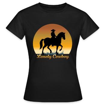 LONELY COWBOY - Women's T-Shirt - black - Front - AI Model Female 172 dark (172cm)