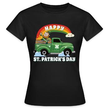 Vintage Green Truck Shamrocks Saint-Patrick - T-shirt Femme - noir - Devant - AI Model Female 172 dark (172cm)