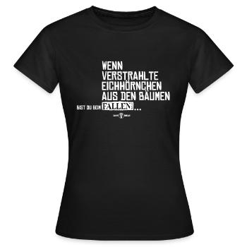 Verstrahlte Eichhörnchen - Frauen T-Shirt - Schwarz - Vorne - AI Model Female 172 dark (172cm)