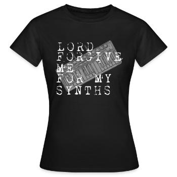 Seigneur pardonne-moi pour mes synthés - T-shirt Femme - noir - Devant - AI Model Female 172 dark (172cm)