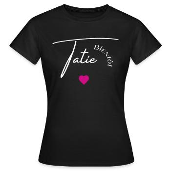 Bientôt tatie - T-shirt Femme - noir - Devant - AI Model Female 172 dark (172cm)