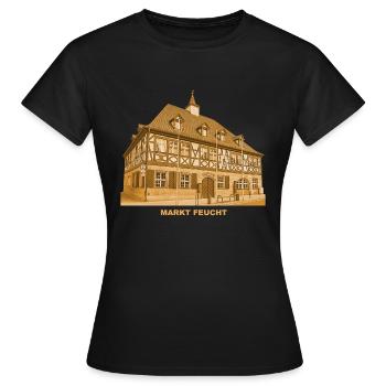 Feucht Markt Rathaus Mittelfranken Bayern - Frauen T-Shirt - Schwarz - Vorne - AI Model Female 172 dark (172cm)