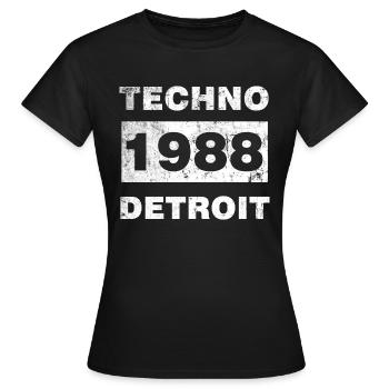 MUSIQUE TECHNO BLANC - T-shirt Femme - noir - Devant - AI Model Female 172 dark (172cm)