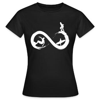 Unendliches Surfen - Frauen T-Shirt - Schwarz - Vorne - AI Model Female 172 dark (172cm)
