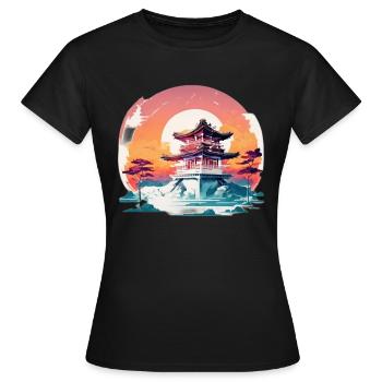 Tour japonaise - T-shirt Femme - noir - Devant - AI Model Female 172 dark (172cm)