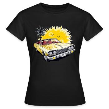 Voiture cabriolet américaine - T-shirt Femme - noir - Devant - AI Model Female 172 dark (172cm)