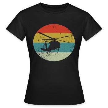 Hélicoptère Hélicoptère Rétro - T-shirt Femme - noir - Devant - AI Model Female 172 dark (172cm)