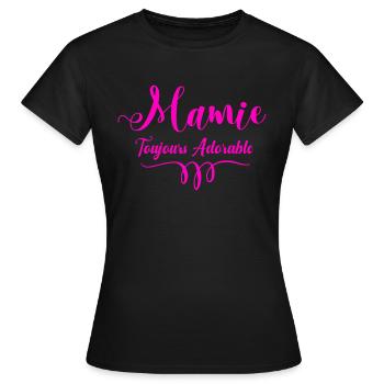 Mamie Toujours Adorable - T-shirt Femme - noir - Devant - AI Model Female 172 dark (172cm)