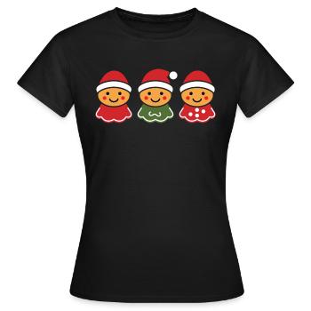 Bonhomme pain d'épice - T-shirt Femme - noir - Devant - AI Model Female 172 dark (172cm)