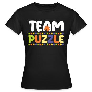Puzzle fan puzzler puzzle pieces puzzle - Women's T-Shirt - black - Front - AI Model Female 172 dark (172cm)