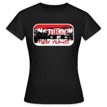 Amsterdam fuck yeah - Frauen T-Shirt - Schwarz - Vorne - AI Model Female 172 dark (172cm)