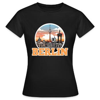 Ligne d’horizon de Berlin - T-shirt Femme - noir - Devant - AI Model Female 172 dark (172cm)