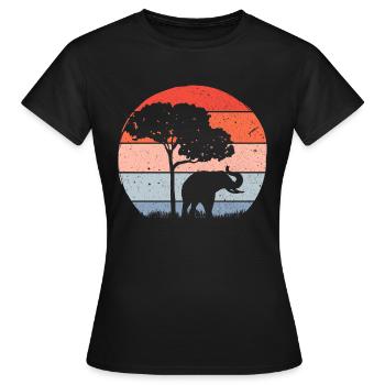 Éléphant Faune - T-shirt Femme - noir - Devant - AI Model Female 172 dark (172cm)