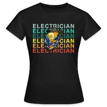 Électricien Électricien Technicien d’éclairage Lampe - T-shirt Femme - noir - Devant - AI Model Female 172 dark (172cm)