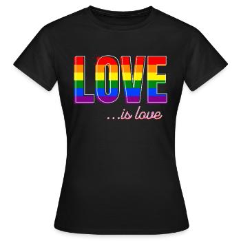 Love is Love @ Markus - Women's T-Shirt - black - Front - AI Model Female 172 dark (172cm)