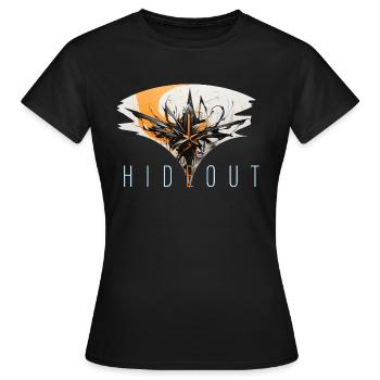 hideout - Frauen T-Shirt - Schwarz - Vorne - AI Model Female 172 dark (172cm)