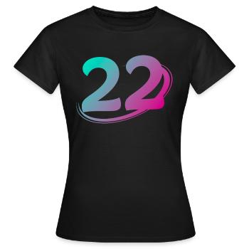 Number 22 multicolor - Women's T-Shirt - black - Front - AI Model Female 172 dark (172cm)