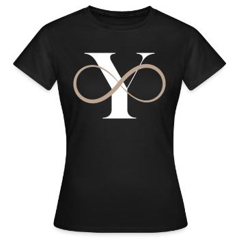 Unendlicher Buchstabe - Frauen T-Shirt - Schwarz - Vorne - AI Model Female 172 dark (172cm)