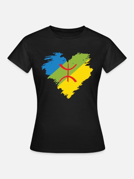 AMAZIGH IN MEINEM HERZEN - ICH BIN EIN ECHTER KABYL - Frauen T-Shirt - Schwarz
