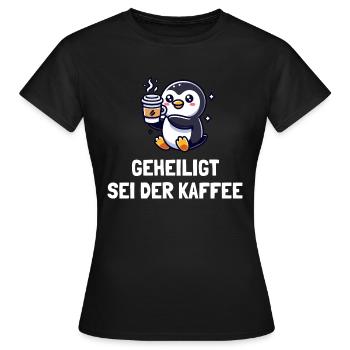 Penguin: Hallowed be coffee - Women's T-Shirt - black - Front - AI Model Female 172 dark (172cm)