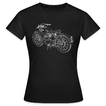 Croquis de moto - T-shirt Femme - noir - Devant - AI Model Female 172 dark (172cm)