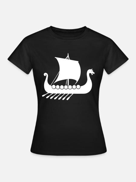 wikinger schiff - Frauen T-Shirt - Schwarz
