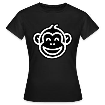 Tête de Singe Drôle - T-shirt Femme - noir - Devant - AI Model Female 172 dark (172cm)
