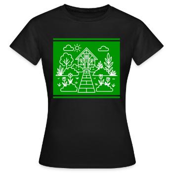 Abri de jardin jardinier jardin - T-shirt Femme - noir - Devant - AI Model Female 172 dark (172cm)