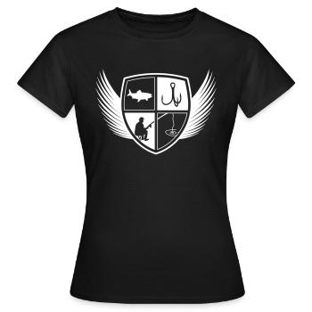 Fishing Fishing Fishing Hooks - Women's T-Shirt - black - Front - AI Model Female 172 dark (172cm)